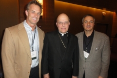 Mike Stark, Cardinal George and Carl at a Catholic convention promoting the Truth & Life Catholic audio Bible