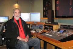 The Legendary actor Christopher Lee in a London studio being directed by Carl Amari.
